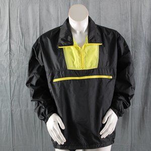 Ocean Pacific Windbreaker (VTG) - Black and Yellow Colorblock - Men's Large